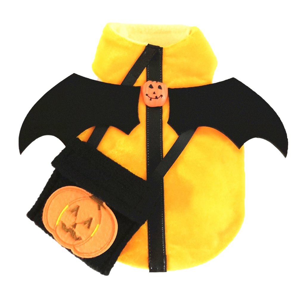 Halloween Pumpkin Demon Pet Clothes Dog Costume With Bag Pet Supplies Halloween Devil Clothes With Snack Backpack: L