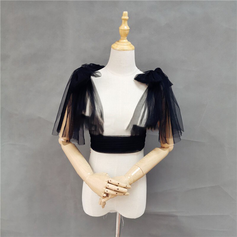 Elegante verrotten Schwarz Neue Braut Jacke Bolero Hochzeit Schals Für Frau Evenigng Und Party Kleid
