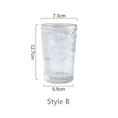 Vintage präglat phnom penh glas vinglas ölmugg te kall dryck mjölk te juice kopp glas: Stil b
