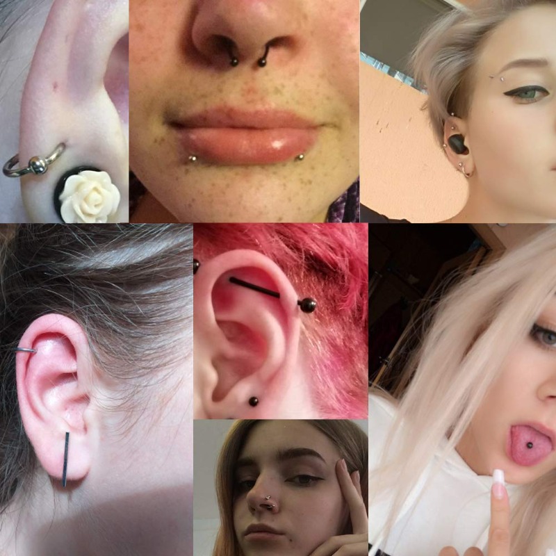 40/60PC/Set 14G Stainless Steel Nose Ear Belly Lip Tongue Ring Captive Bead Eyebrow Bar Piercing Kit Sexy Body Piercing Jewlry