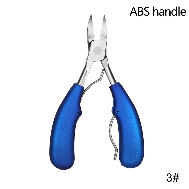 Pinzas para cortar las uñas de los dedos, fórceps para cortar las cutículas, instrumentos de cuidado de los pies para manicura y pedicura: Blue ABS handle