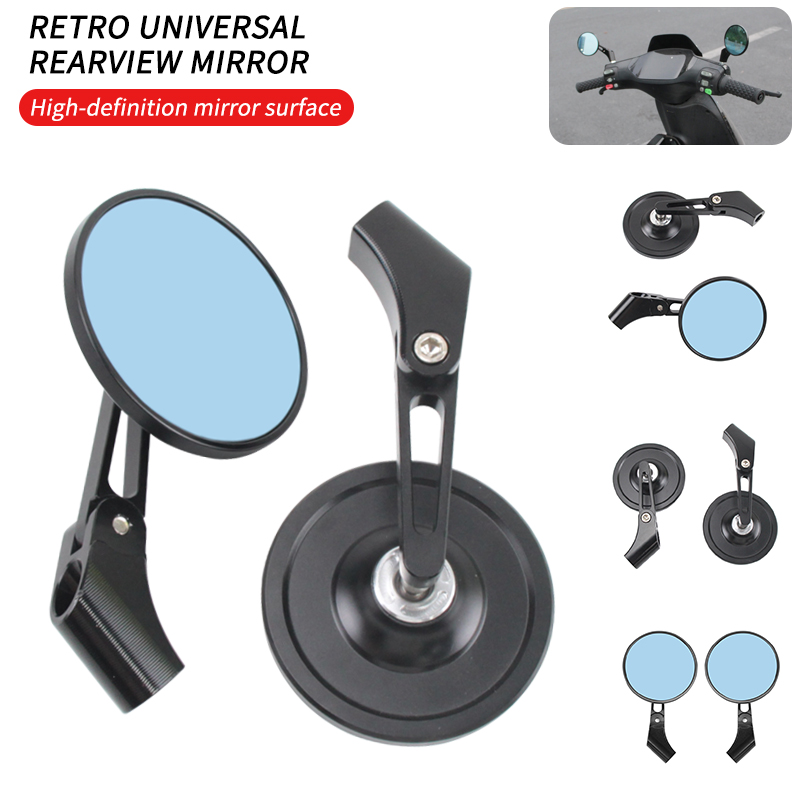 Motorspiegels Achteruitkijkspiegel Zijkant Ronde bromfietsen Spiegelaccessoires Handle Bar End Montage Motor Off-Road Universeel