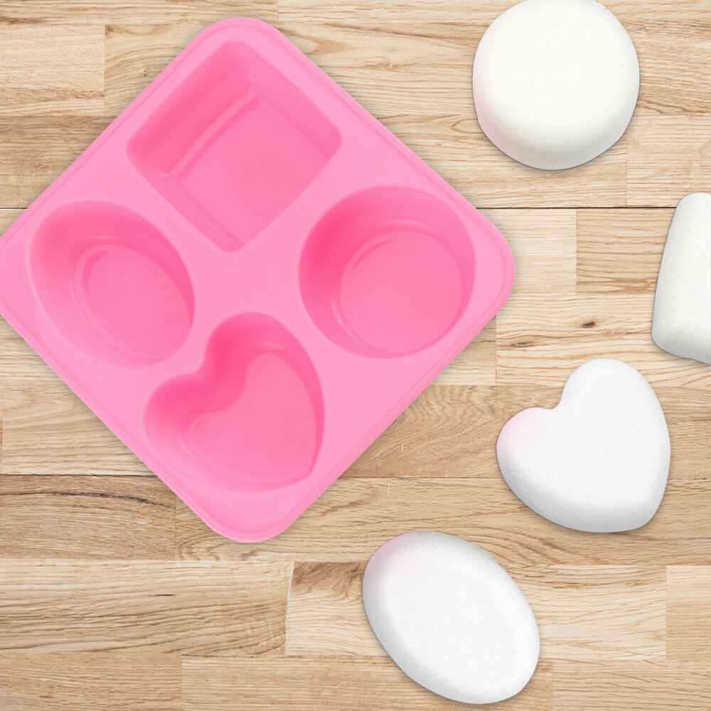 Molde de silicona para pudín, molde de silicona para jabón de 4 cavidades hecho a mano para decoración de velas, suministros para manualidades de jabón