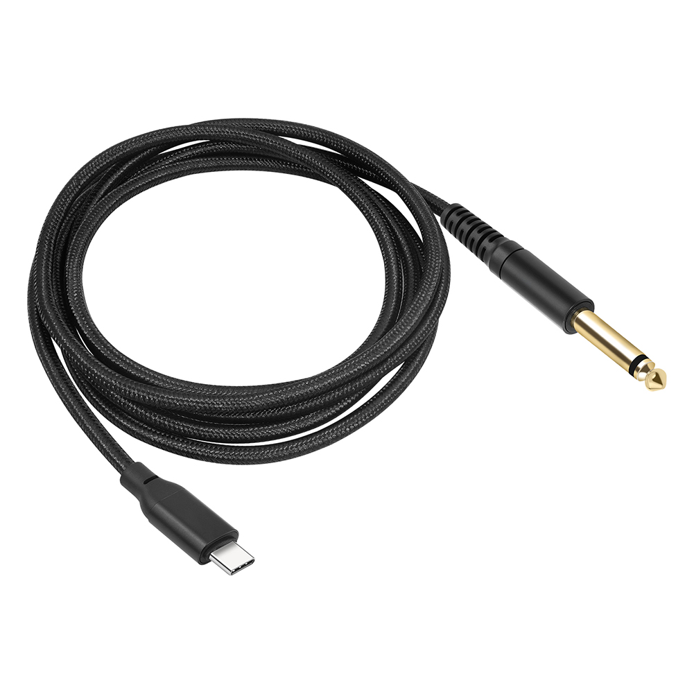1/2/3M USB C To 6.35mm 1/4 TS Audio Stereo Cable Type C To 6.35mm Aux Jack Cord 6.35mm Mono To USB Type-C Recording Cord Adapter: WHITE