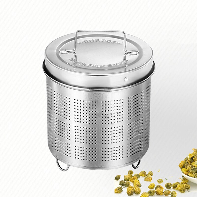 Infuseurs de thé en acier inoxydable panier tamis à thé en maille Fine couvercle filtres à thé et à café avec 2 poignées réutilisables