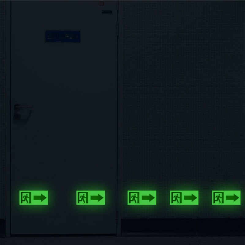 EXIT Signs Glow In The Dark Decals 10 Pieces 3.94"x1.97" Emergency EXIT Luminous Wall Sticker for Stairway Hallway Hotel Shop