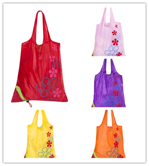 Grand sac se pliant réutilisable en Nylon d'épicerie d'eco de fraise sac à provisions de détail de sac fourre-tout grande capacité et biens