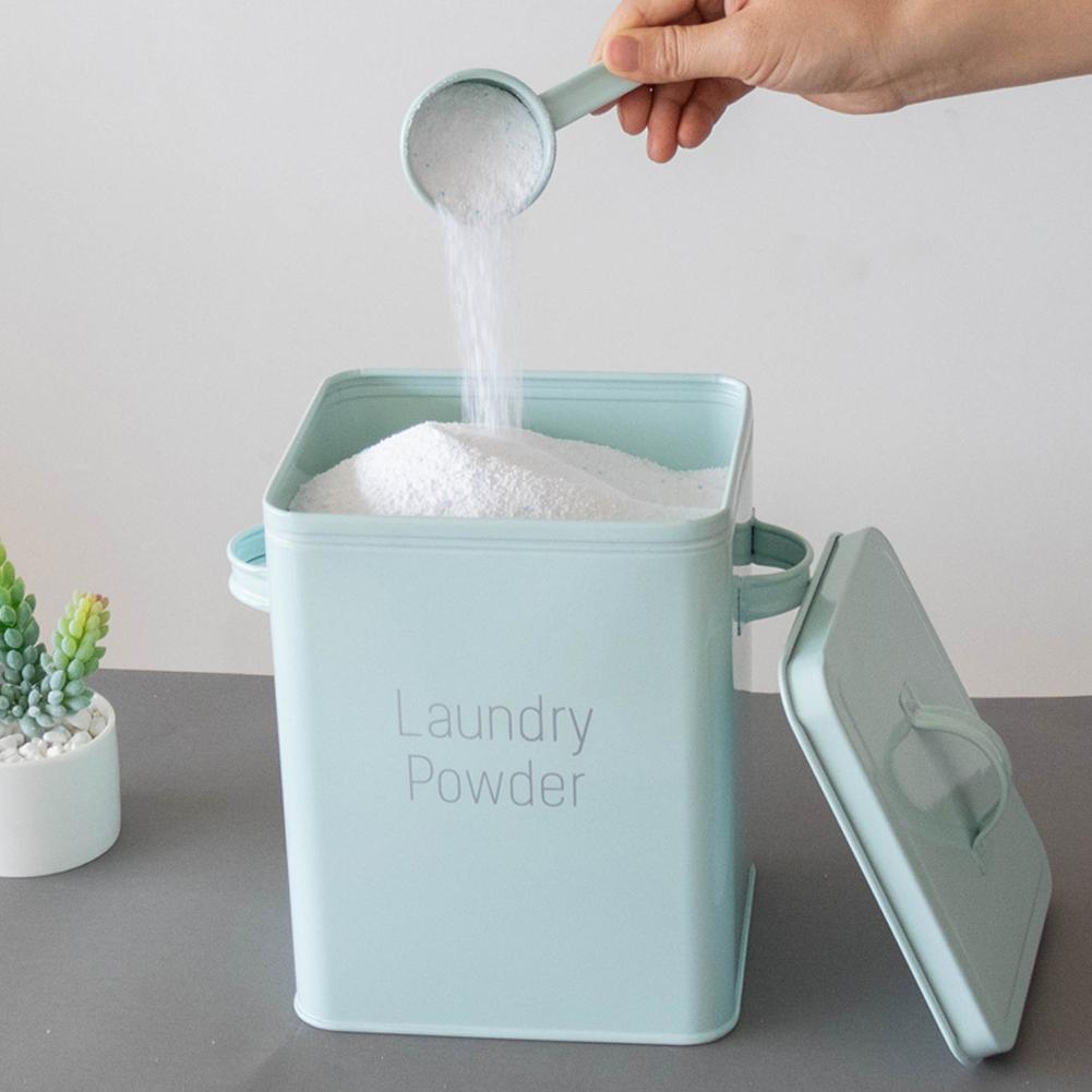 1 PCS Nordic Wind Ins Wind Wash Powder Bucket 3kg Multifunction Household Box Covered Storage Accessories Rice Snacks