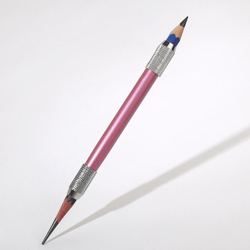 Extension de crayon de couleur à Double tête en métal, croquis, école, peinture, fournitures d&#39;art, outil d&#39;écriture: rose Red