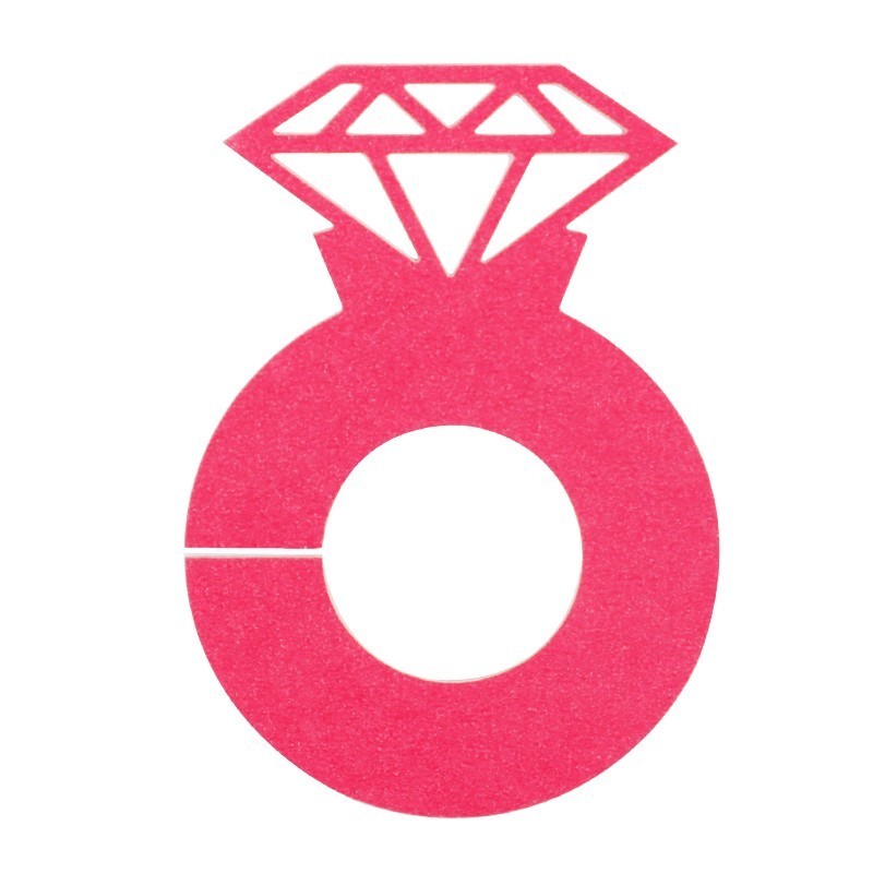 50pcs Diamond Ring Wedding Wine Cup Paper Card Table Decor Engagement Shower Bachelorette Party DecorationTool: Red