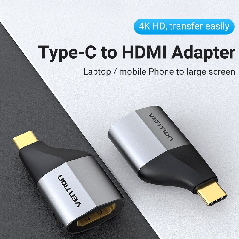 Vention-Adaptador USB C a HDMI, tipo C, 4K 2,0, convertidor para MacBook, Samsung S10/S9, Huawei P40, Xiaomi tipo C a HDMI 1,4