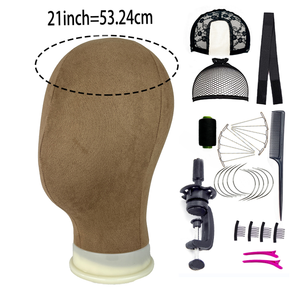 Nowa głowa manekina Stojak na perukę Płócienna głowa z regulowaną głowicą manekina Statyw robić wyświetlania peruk z czapkami na peruki T szpilki: Żółty kolor