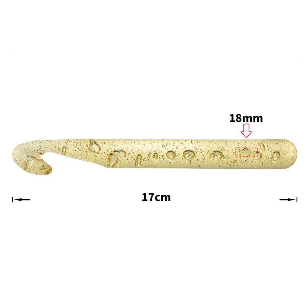 Large Size Crochet Hook Transparent Gold Bold Plastic Crystal Crochet ABS Craft Crochet Hooks Knitting Needles DIY Tools: 18mm