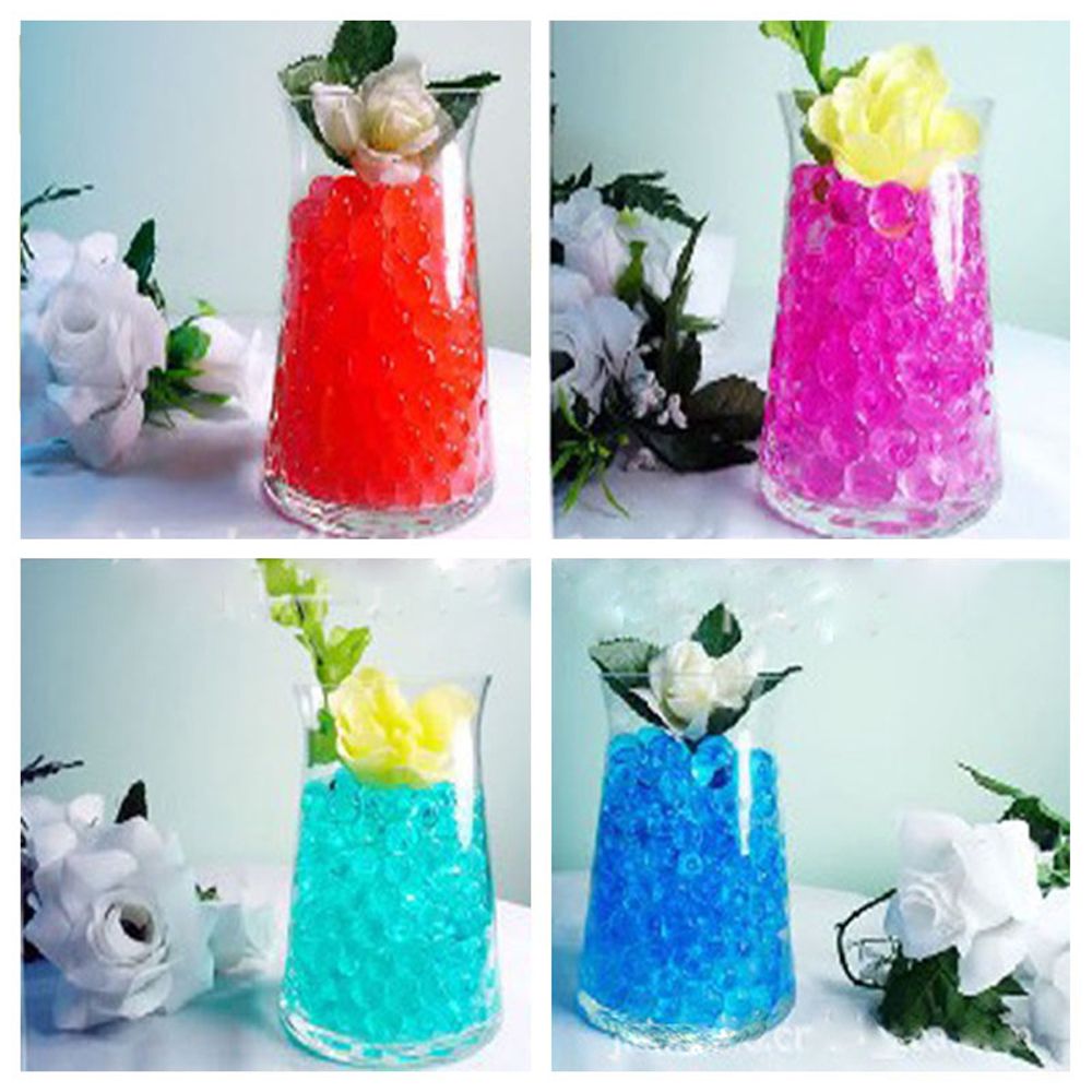 Perles d'eau en Hydrogel pour enfants, 500 pièces, cristal, terre, boue, plante d'eau, fleur, gelée, boules d'eau, jouet, Vase, décoration