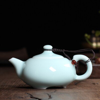 170ml Crackle Glaze Brother Kiln Longquan Celadon Exquisite Teapot Zisha Ceramics Arts yixing Clay Antique Porcelain Tea set: G