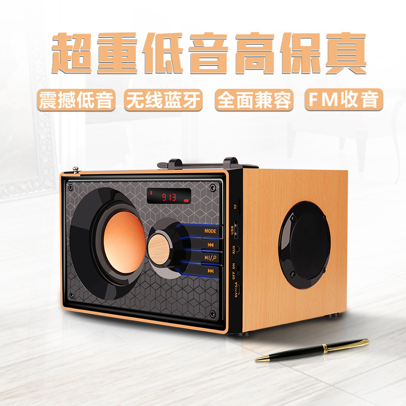 A200 Mini Computer Draadloze Houten Bluetooth Speaker Outdoor Subwoofer Card Audio