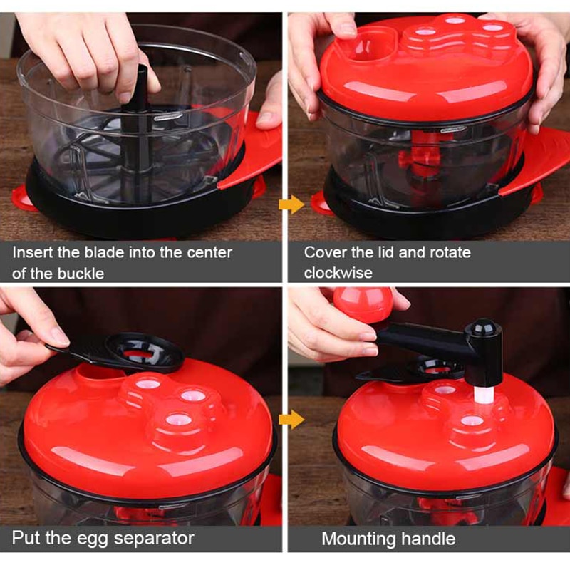 Handleiding Food Processor Portable Groente Vlees Chopper Shredder