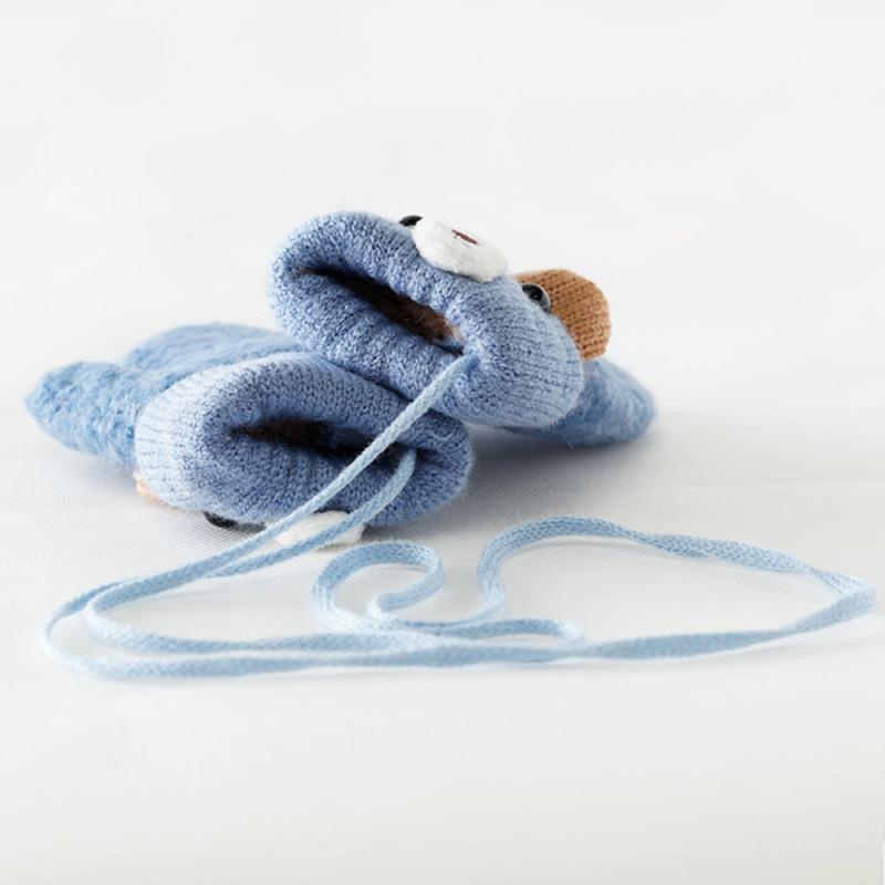 0-3 Y Baby Handschuhe Plus betroffen Wolle Warme Weiche Hängen Hals Warme Handschuhe Zu freundlicher der freundlicher Halten Finger Warme