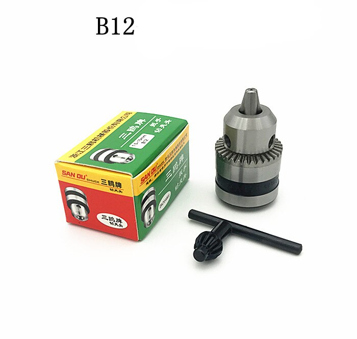 B12 drill chuck is suitable for 5mm, 6mm, 8mm, 10mm, 12mm motor shaft connecting rod