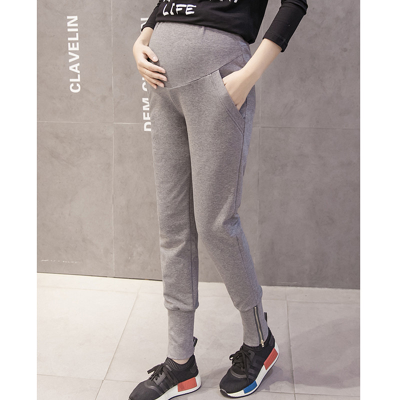 Pregnancy Trousers Belly Skinny Maternity Leggings Elastic Cotton Adjustable Waist Sports Pants Clothes for Pregnant Women E0083