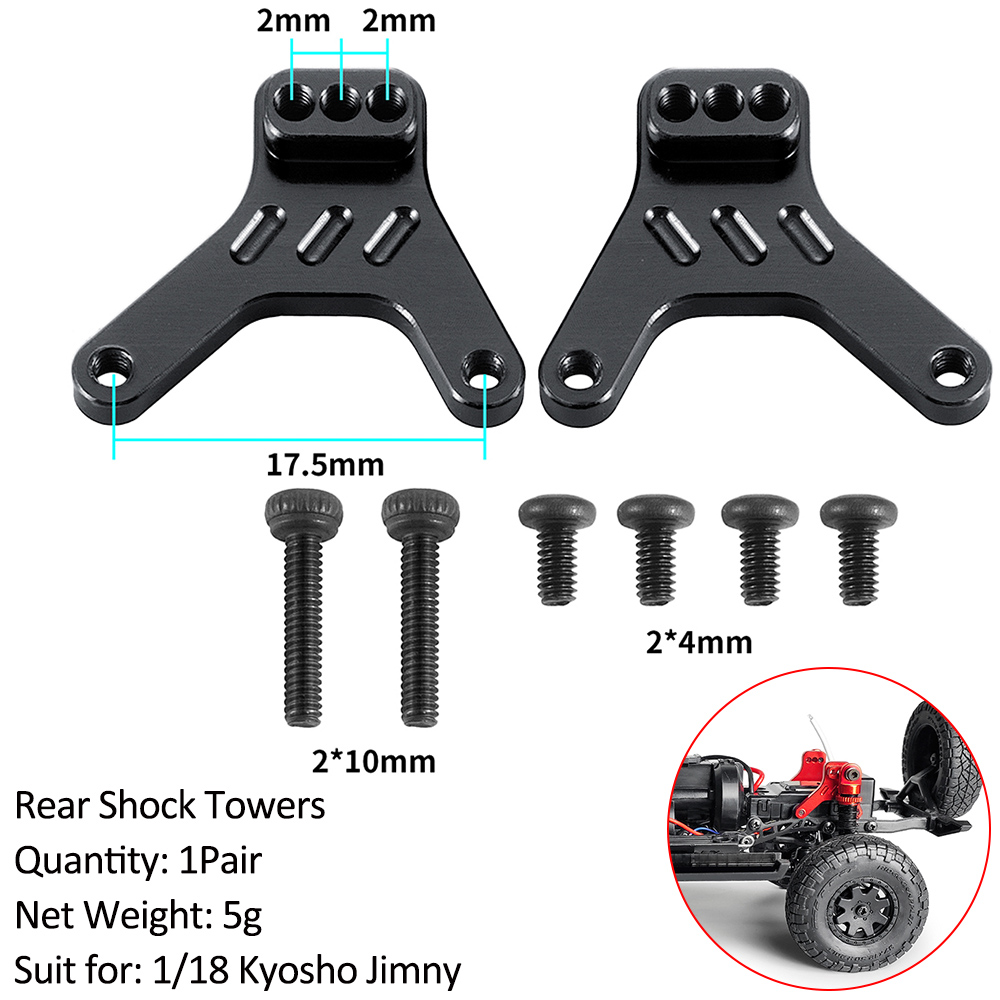 AXSPEED-Adaptador de cubo de rueda hexagonal de contrapeso de latón para coche teledirigido, amortiguador, torres, enlaces, neumáticos de goma para actualización de Kyosho Jimny 1/18: Azul