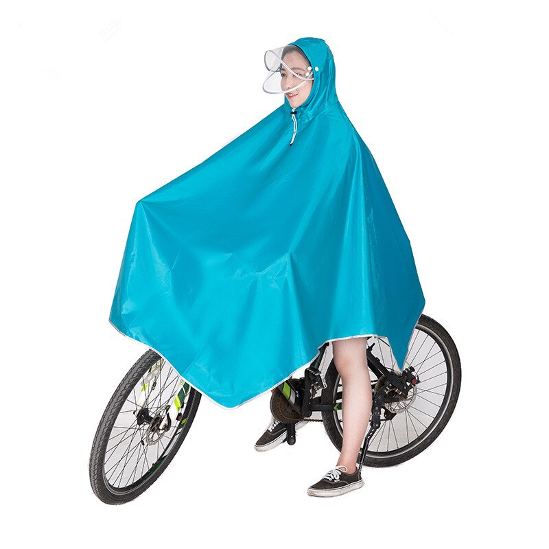 Chubasquero de bicicleta de para hombres y mujeres, capa de lluvia para ciclismo, Poncho con capucha a prueba de viento, capa de lluvia para bicicleta, cubierta para Scooter de movilidad: Lake blue