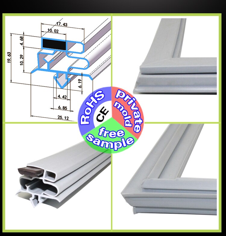 Top husholdning kommerciel køleskab dør pakning til tætning