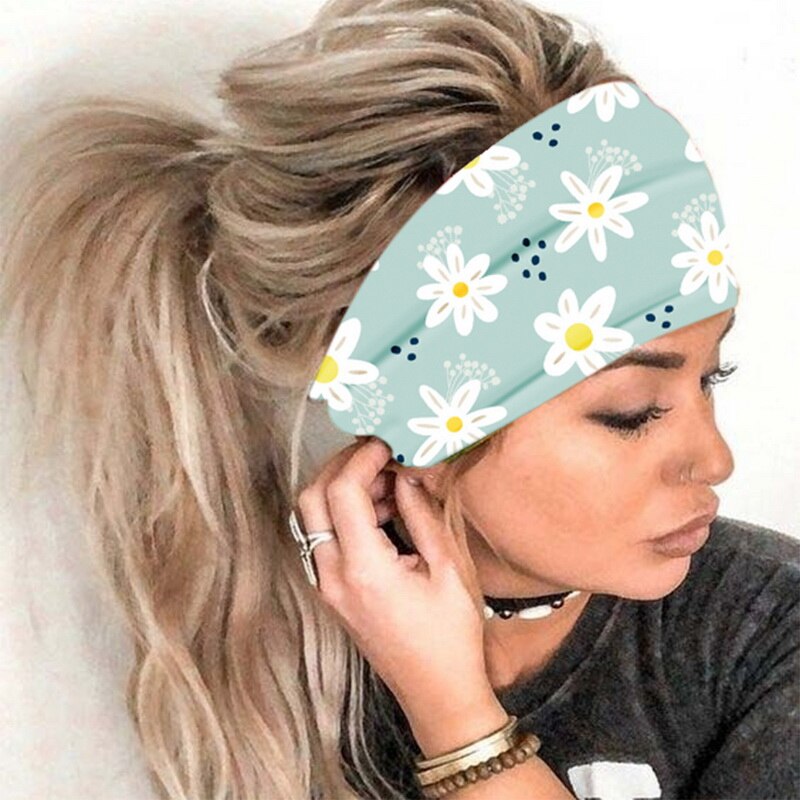 Bohemen Boho Breed Katoen Stretch Vrouwen Hoofdbanden Hoofddeksel Yoga Headwrap Tulband Hoofddeksels Bandage Haarbanden Bandana Tovenaar