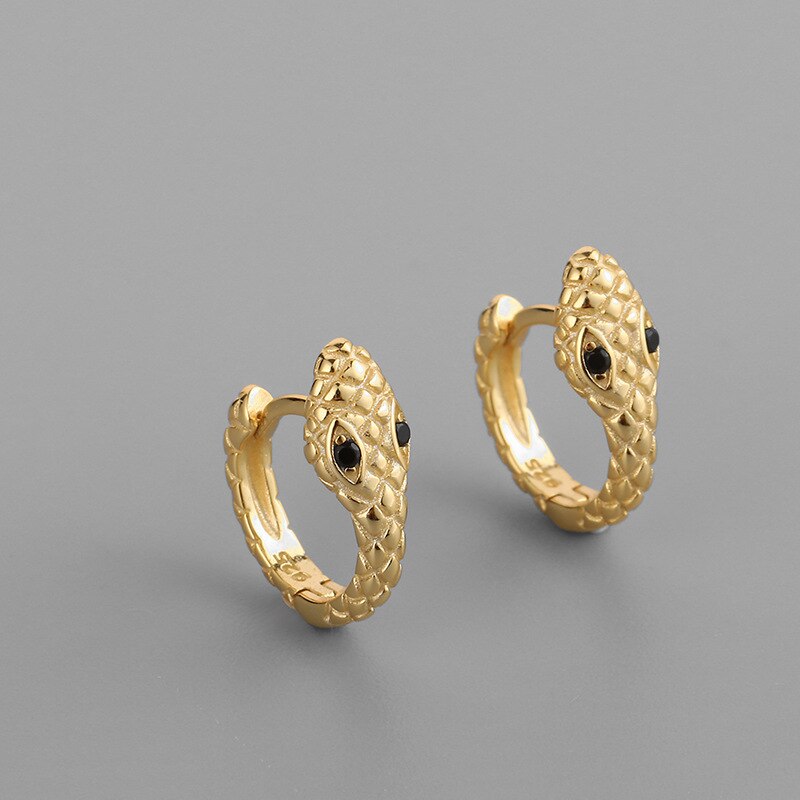 Allergieprävention: 925 ohrstecker aus sterlingsilber für damen, koreanischer schlangen-ohrschmuck für partys: Gold