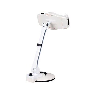 Tablet Stand voor Apple IPad Bureau Klem 360 Rotatie Verstelbare Beugel Desktop Holder Folding Arm Luie Bed Mount voor IPhone: C white