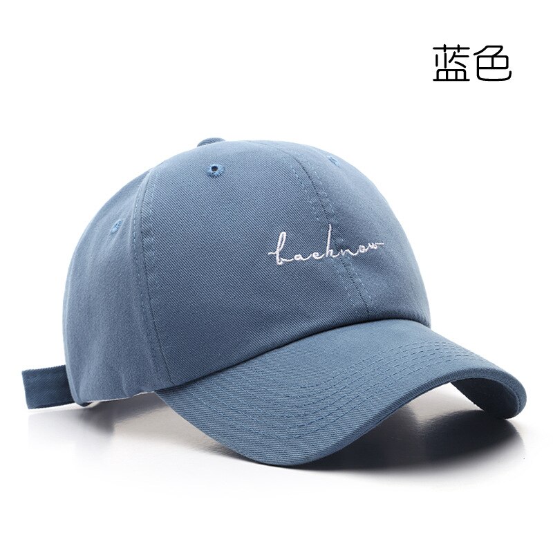 LINJW – casquette de Baseball pour hommes et femmes, chapeau avec lettres brodées, en coton, assorti, style Hip Hop, papa: Bleu