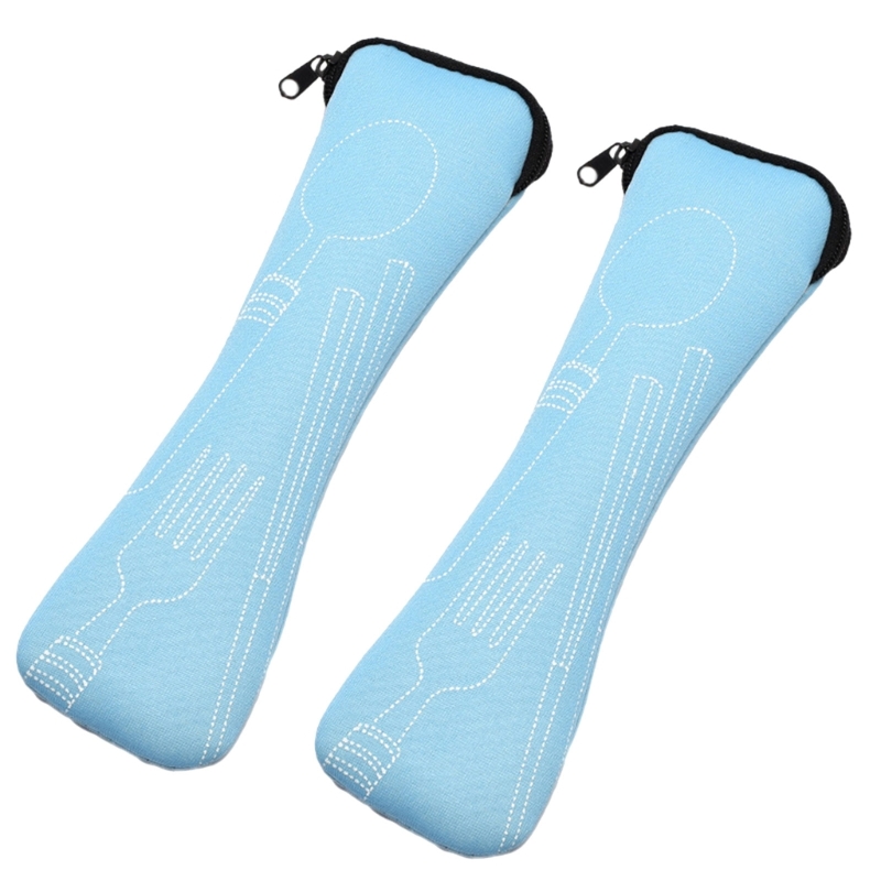 Utensilien-Tragetasche, Camping-Geschirr, Picknick, Besteck-Tasche, Geschirr-Aufbewahrungstasche, tragbare: Blau