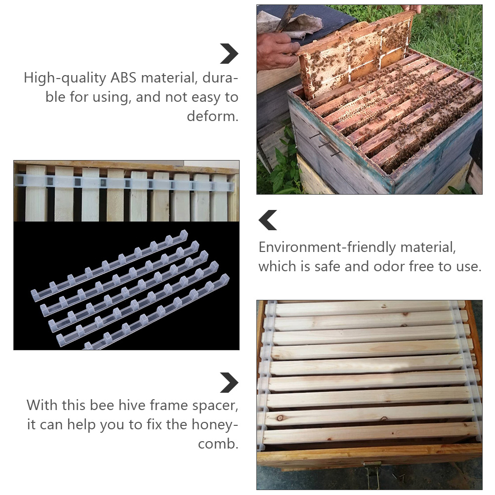 10-teiliger Wabenrahmen-Abstandstreifen, Bienenstock-Rahmen-Abstandshalter, ABS-Material, langlebig, wasserdicht, korrosionsbeständig, Kunststoff-Abstandshalter