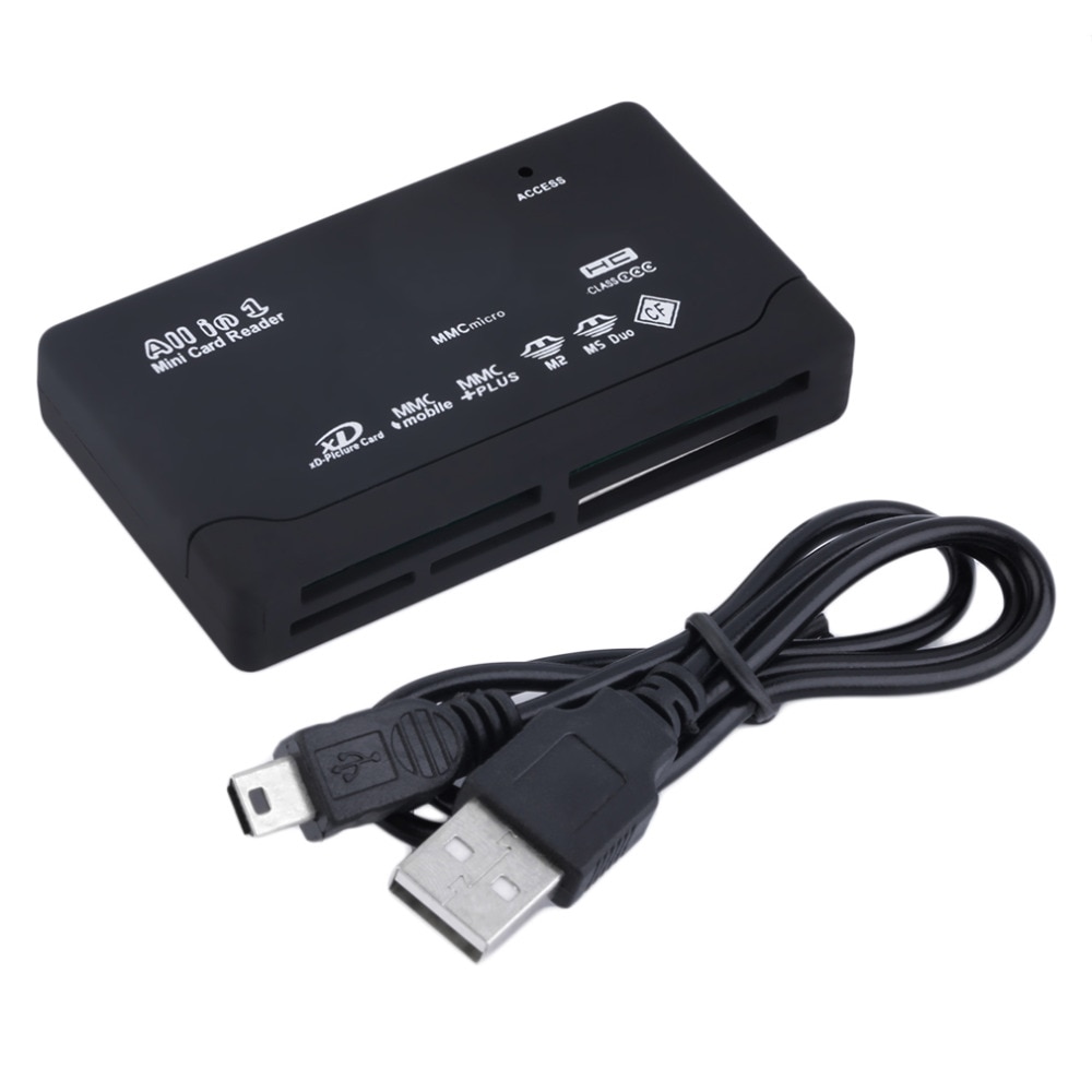 Newest Black External USB 2.0 Multi Card Reader For XD MMC MS CF TF Mini M2