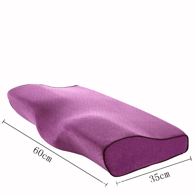 Corthopedic nakke pute minne skum pute for søvn cervical puter konturert ortopedisk minne skum pute for nakkesmerter: Lilla