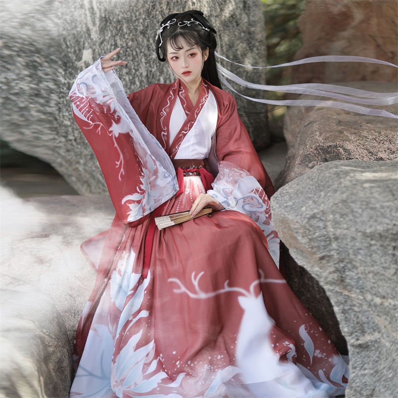 Hanfu original, 3 peças, traje chinês antigo, roupas femininas, trajes de dança tradicional hanfu, vestido de fada folclórica para formatura