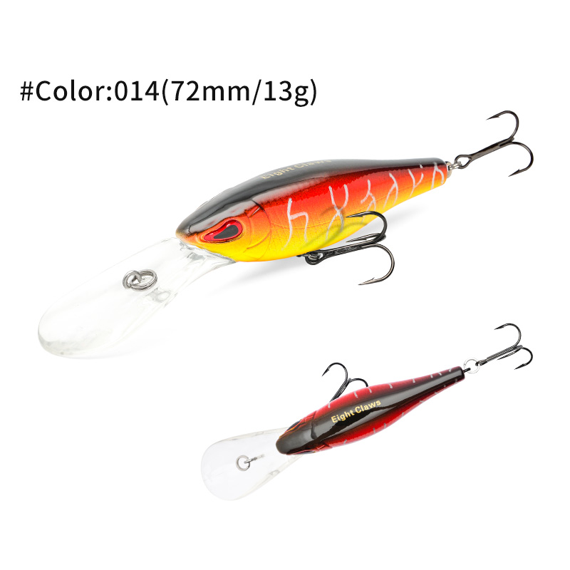 MSEASFREE Señuelo de pesca flotante Minnow, cebo duro Artificial, sonajero de 72mm y 13g, Wobblers de agua dulce para Lucio, aparejos de pesca: Gris oscuro