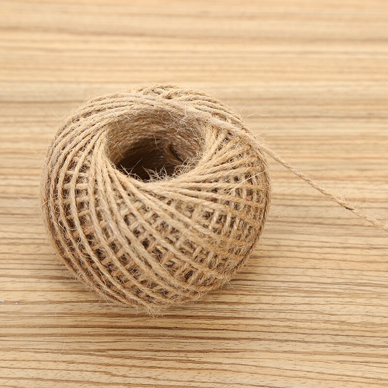 Rollo de hilo de Yute Natural, cuerda de arpillera de cáñamo, suministros de manualidades DIY, decoración para envolver de de boda, 30 m/rollo