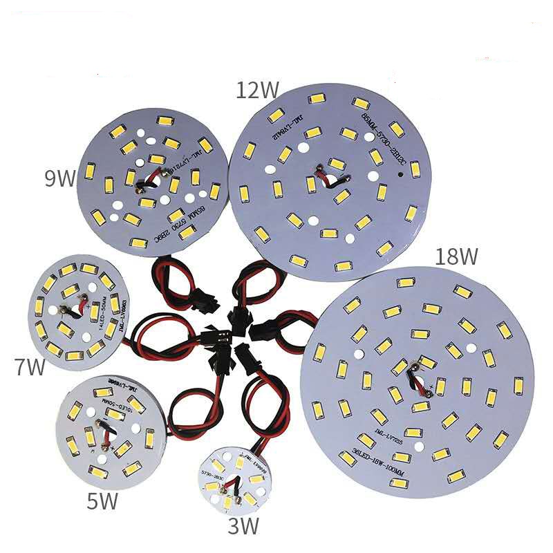 Ampoule de panneau lumineux de perle de lampe LED 5730SMD, source de lumière de transformation ronde, haute luminosité, mèche de tuile modifiée convaincue, 3-18W, 32-100mm