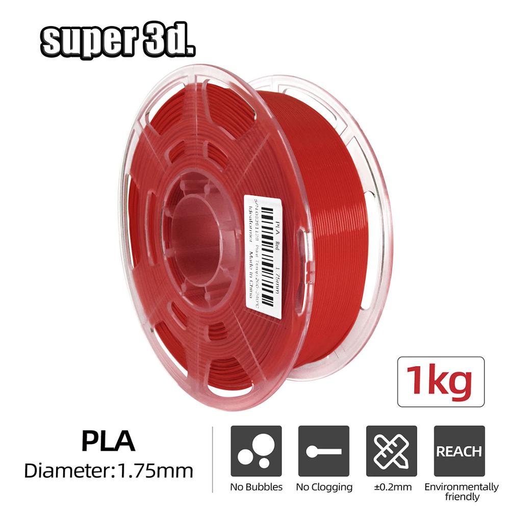 3D Printer Filament PLA/PLA+ 1KG 1.75mm Transparent Neat Spool 3D Plastic Printing Material high purity for 3D Printers/ Pens: Red