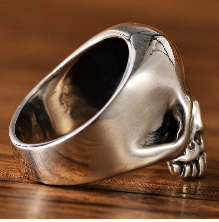 925 Sterling Silver Mens Skull Biker Ring Ringen Sieraden A4418