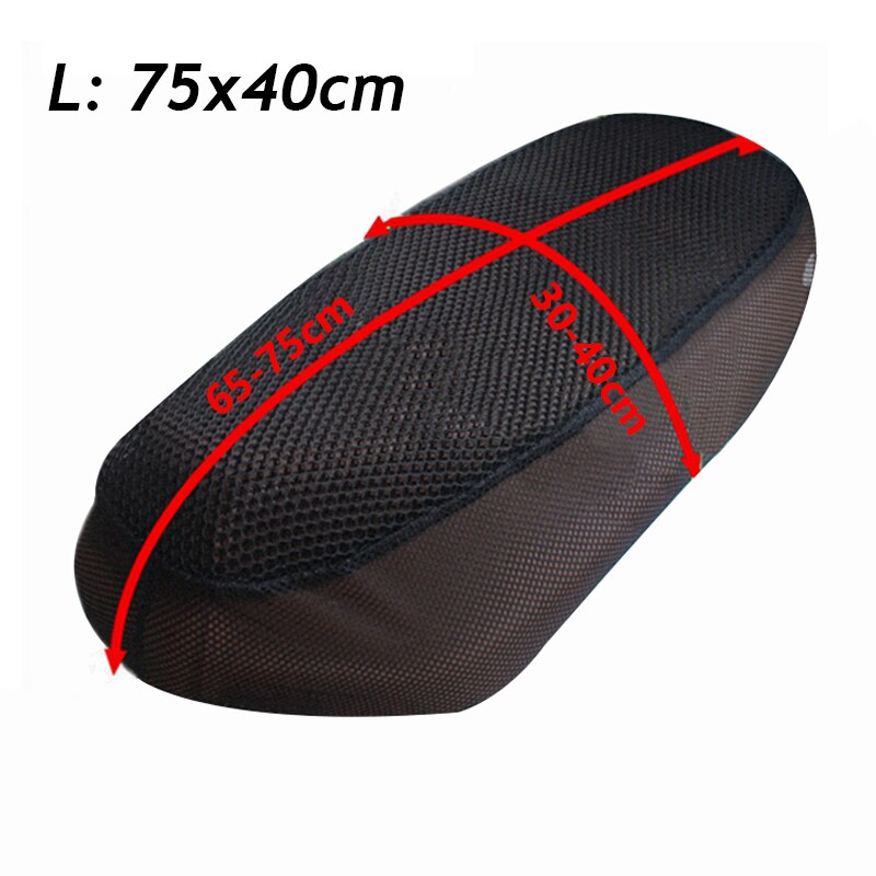 Funda de asiento de malla 3D para motocicleta, transpirable, de verano, para ciclomotor, Scooter, cojín antideslizante, accesorios impermeables: L 75x40cm