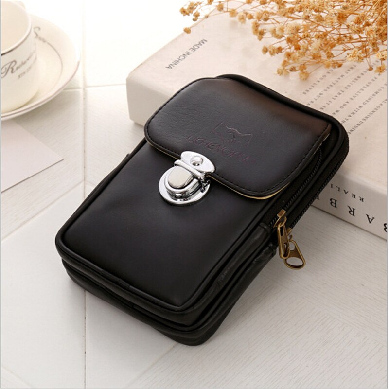 ¡Novedad de ! Riñoneras de piel sintética para hombre, bolsa de teléfono móvil de estilo informal, riñoneras con cinturón, riñoneras de para hombre, 2 opciones