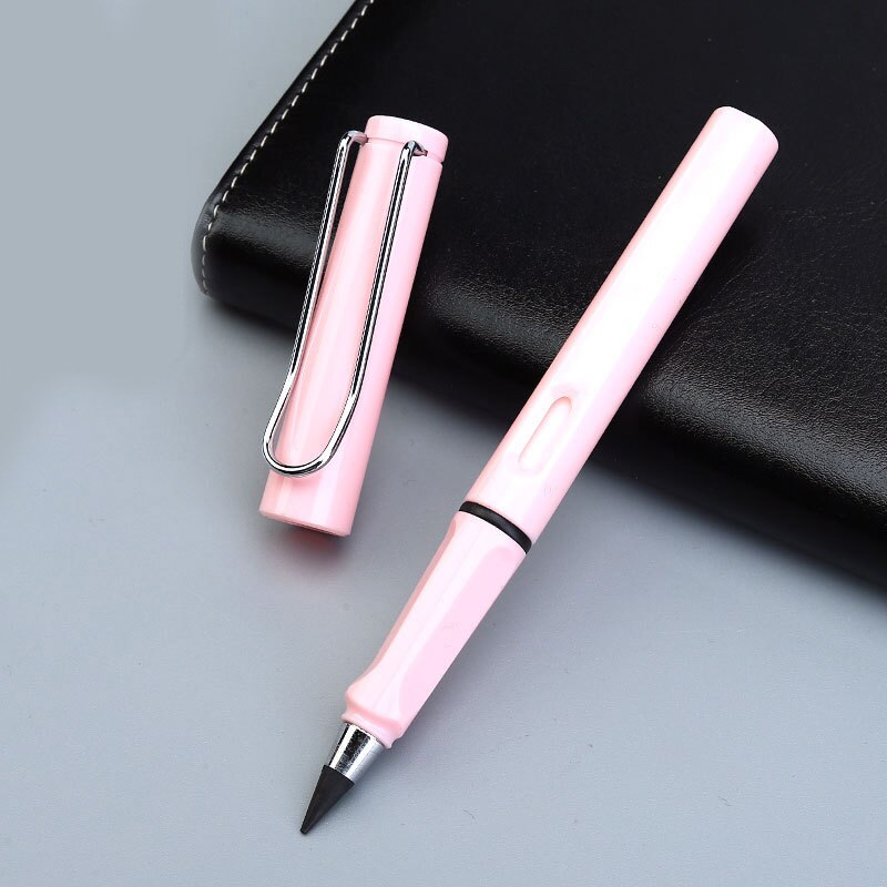 Technology Unlimited Writing Pencil No Ink Novelty Eternal Pen Art Sketch Painting Tools School Supplies Stationery: Light pink