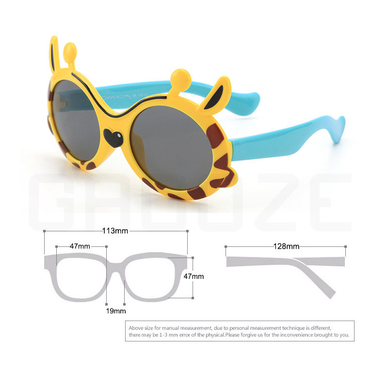 GAOOZE Children Polarized Sunglasses Luxury Polarizing Glasses Boys Girls Sunglasses Oval Giraffe Animal Glasses Oculos LXD261