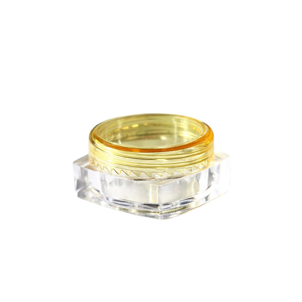 10 stuks 3g/5g lege vierkante plastic cosmetische proefpotjes, transparante potjes/flesjes, make-upcontainers geschikt voor gezichtscrème, lippenbalsem, knutselspullen en opbergartikelen.: Geel / 10ml