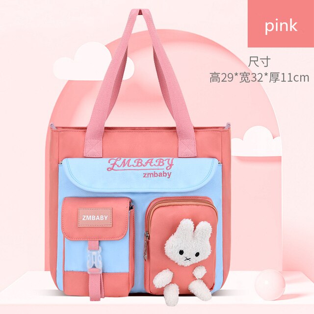 Sac à dos dessin animé lapin pour enfants, cartable pour écoliers du primaire, cartable mignon pour filles et garçons: HANGBAG pink
