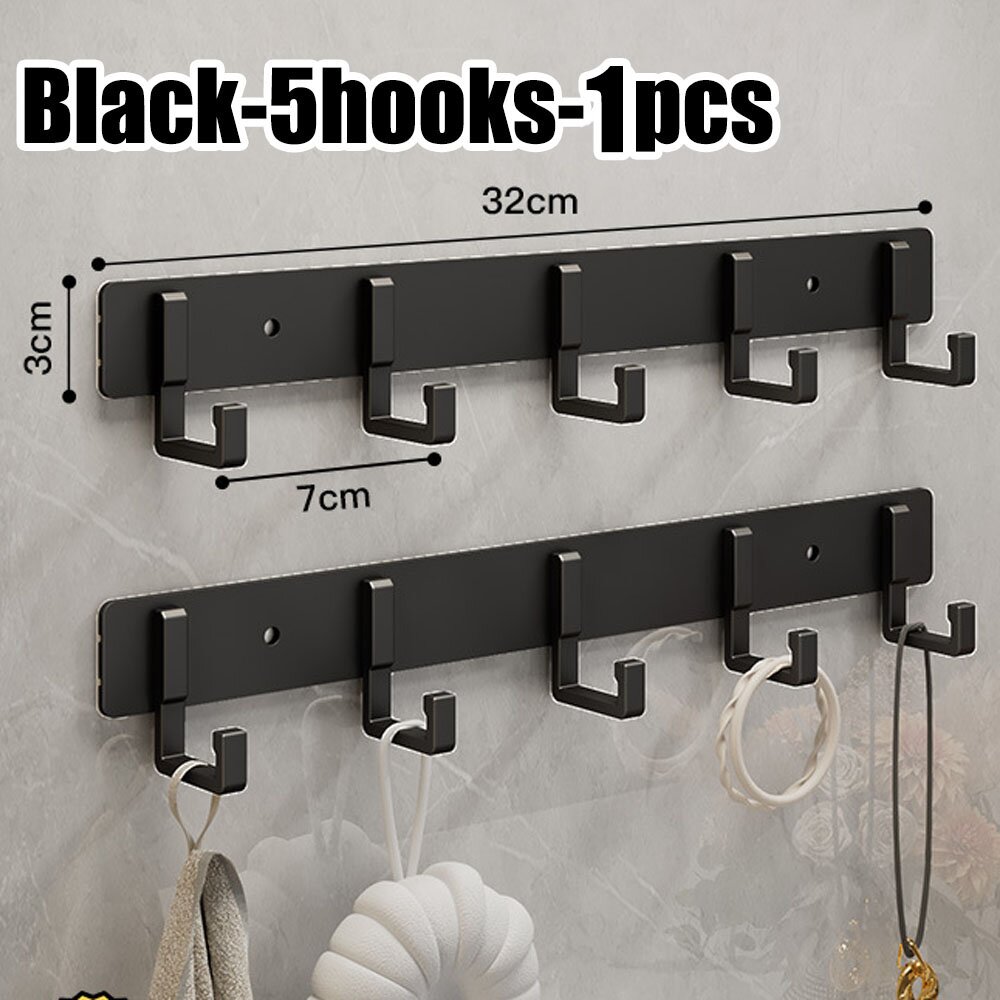 Perchas para cocina y baño, ganchos adhesivos portadores, toallas adhesivas fuertes, paredes de baño sin perforaciones montadas en la pared: Gris claro