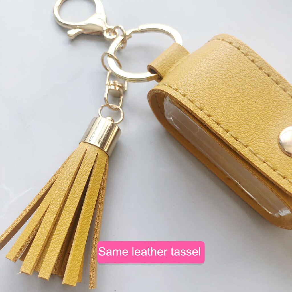 Hand Sanitizer Leder Keychain Halter Reise Flasche Nachfüllbar Container 30ml Flip Wiederverwendbare Flasche mit Quaste Keychain Träger
