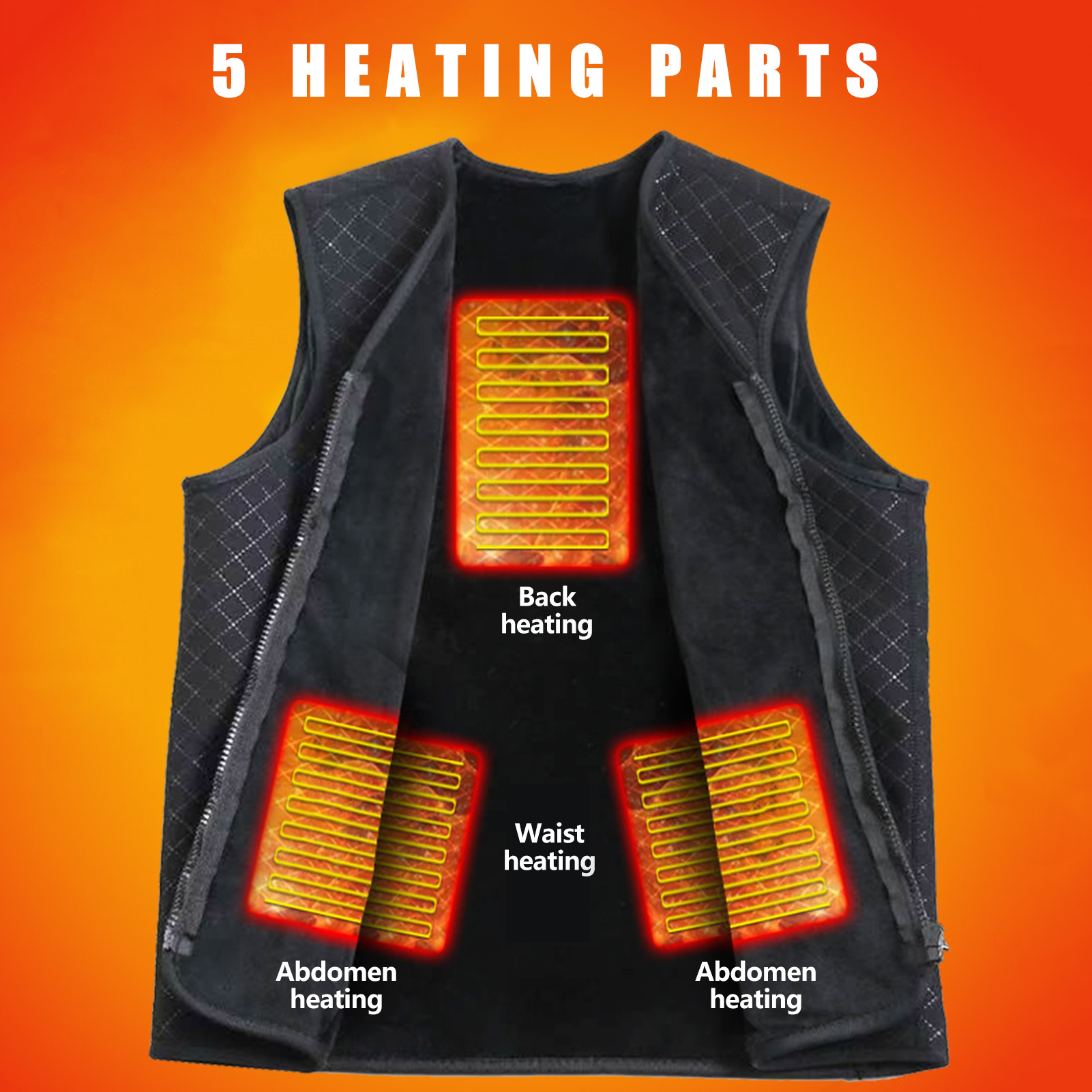 Chaleco inteligente con interruptor dual para hombre, chaqueta con calefacción eléctrica de 3 zonas, ropa deportiva, chaqueta acolchada con calefacción USB